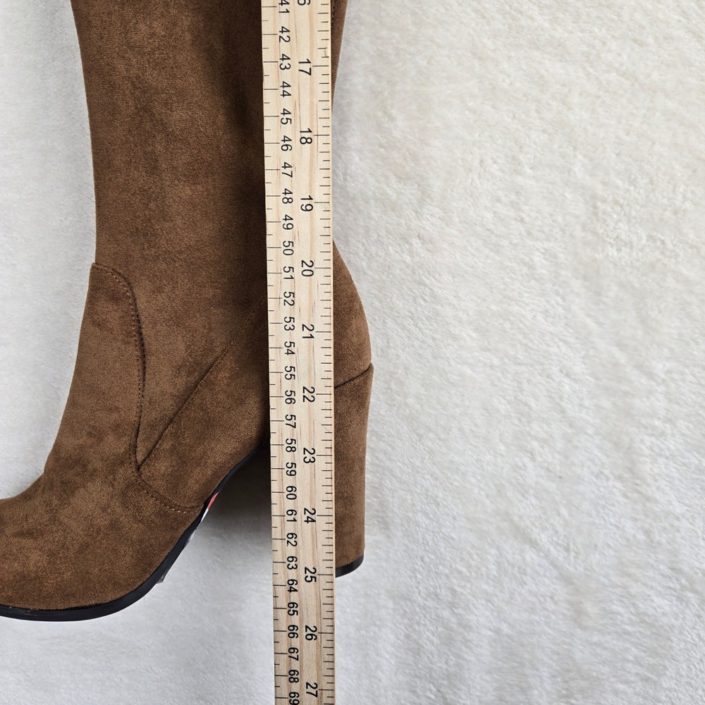 New Kenneth Cole Justin OTK Boots Brown Over The Knee Heeled Boots Size 6 Career - Picture 5 of 10
